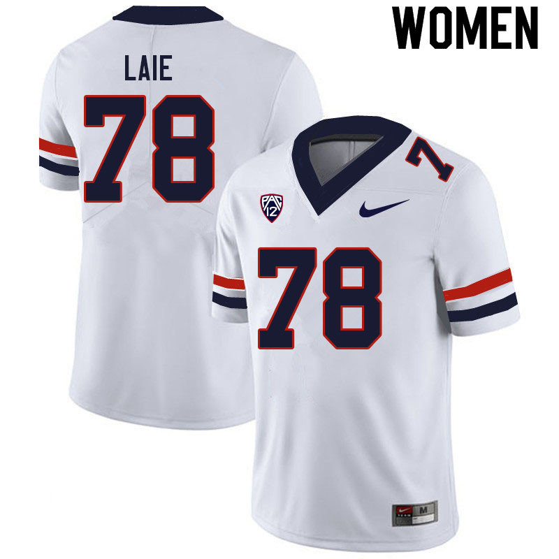 Women #78 Donovan Laie Arizona Wildcats College Football Jerseys Sale-White - Click Image to Close
